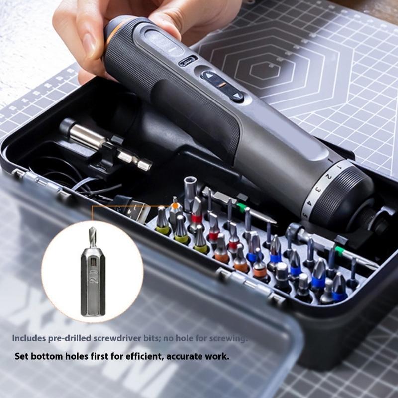 Multifunctional Electric Screwdriver Set 7 Speed Mode Portable Magnetic Charging Tool With Accessories For Various Tasks