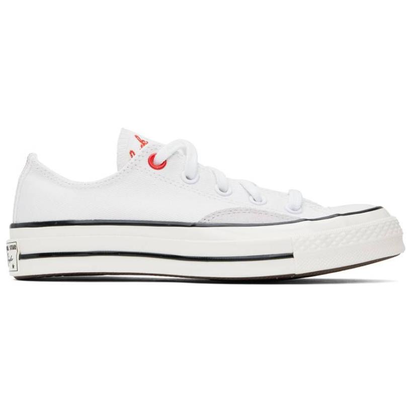 Converse Chuck 70 Suede Comfortable Versatile Non-Slip Shock Absorbing Low-Top Skate Shoes Unisex Sneaker White A06550C