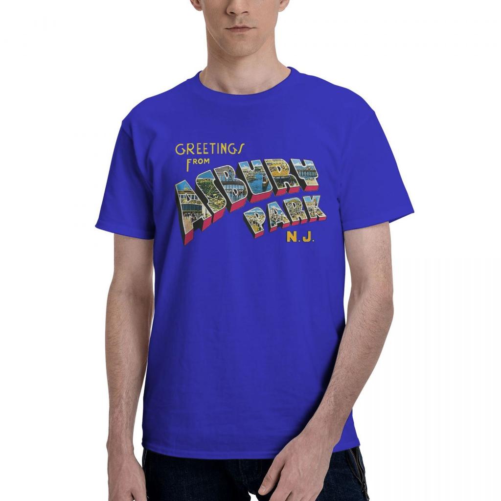 Greetings From Asbury Park NJ 1 100 Cotton Casual Breathable Confortable T Shirt High End Mens Clothing Clothes Men