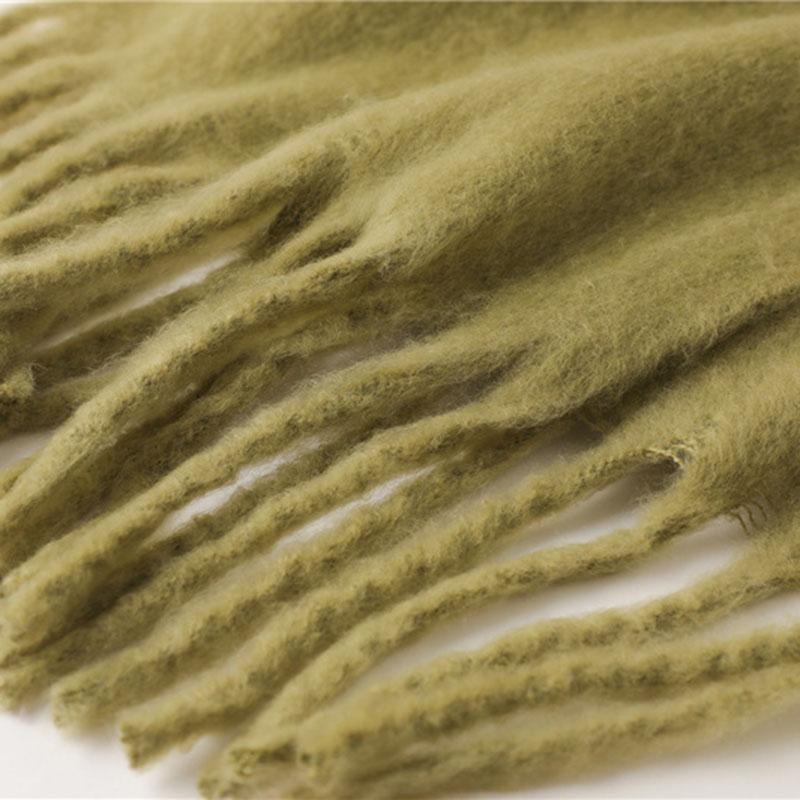 Women Solid Scarf Tassel Wrap Warm Shawl Thickening Neckerchief Fashion Soft Scarves For Europe America Autumn Winter 240cmX38cm