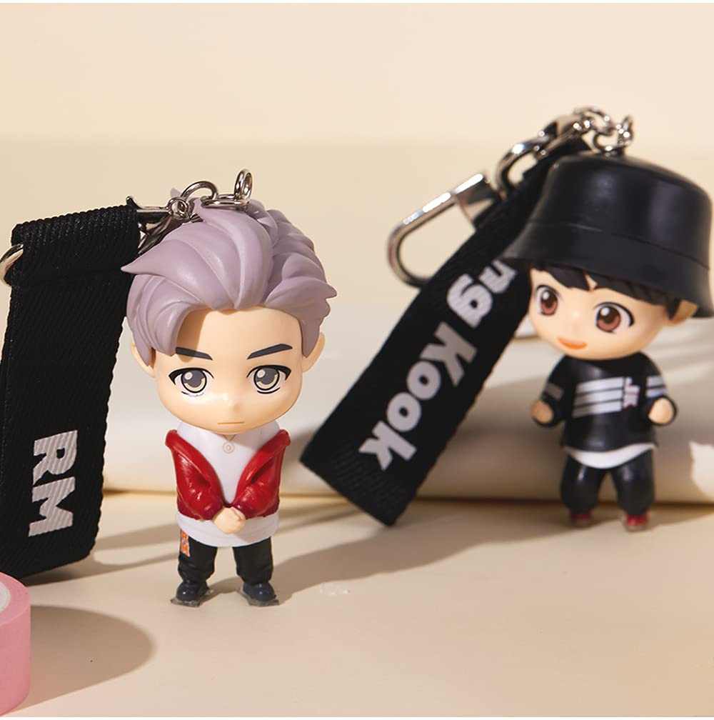 6708 BTS Tinytan Figure Keychain Keyring Kpop Goods Bag Accessory Official Authentic Figurine, Jung Kook, Large