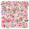 50 Transparent Cartoon Pink Flower Sticker Pack Waterproof Transparent PET Manual Material Decorative Guitar Notebook