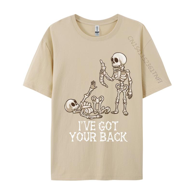 i ve got your back skeleton Cotton Fabric Men Customized T Shirt Casual Tops Tees New Arrival Gift Tee Shirt Wholesale