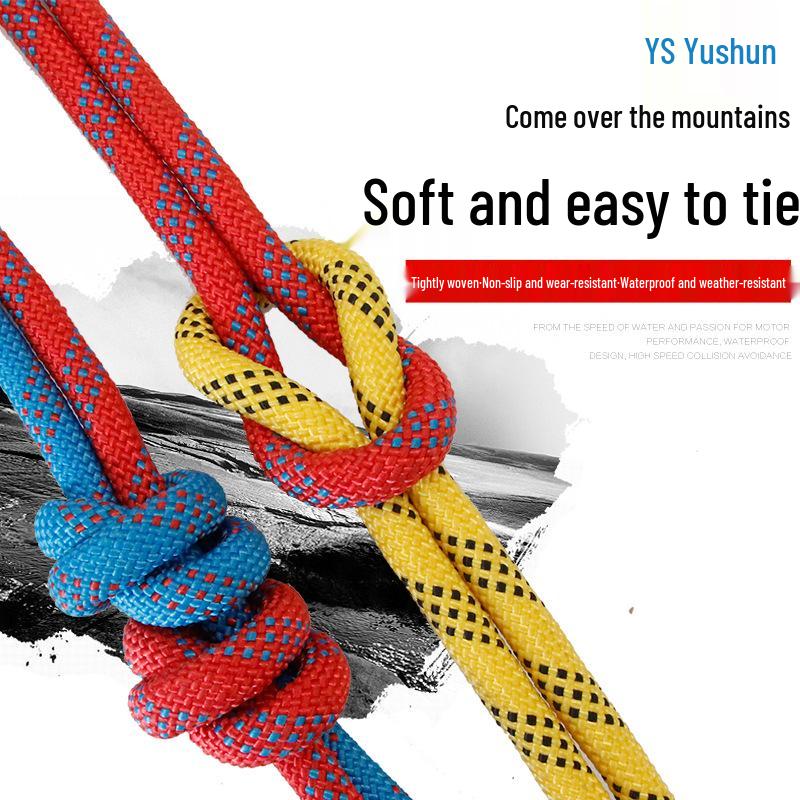 Polyester Static Climbing Rope for Outdoor Rock Climbing, Mountaineering, High-Altitude Work, Rappelling, and Lifeline Safety