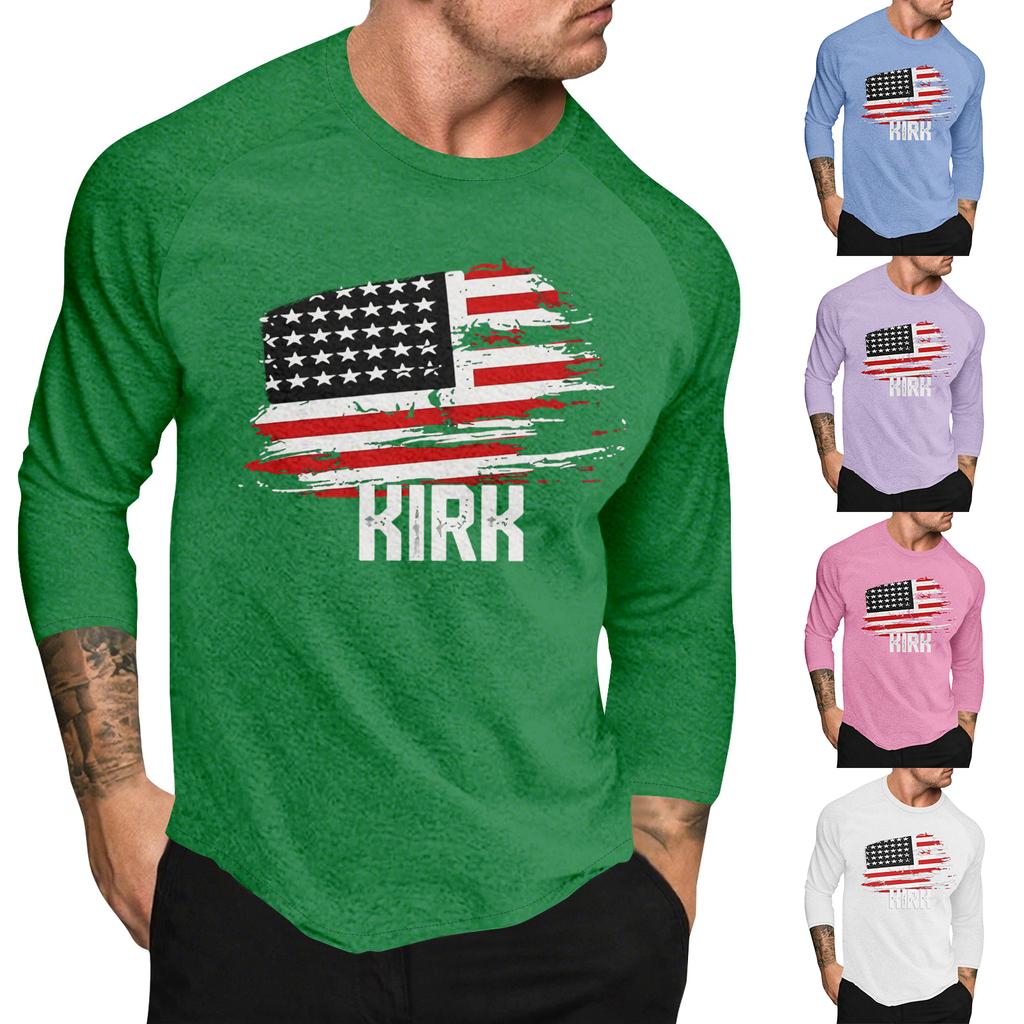 Casual printed raglan sleeve men's long sleeve top
