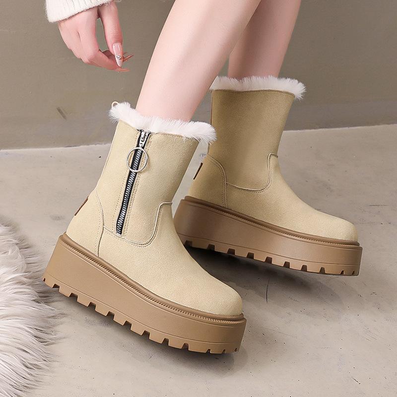 Thick-soled snow boots for women 2025 winter new Northeast large cotton shoes for women, piled and thickened warm boots for women