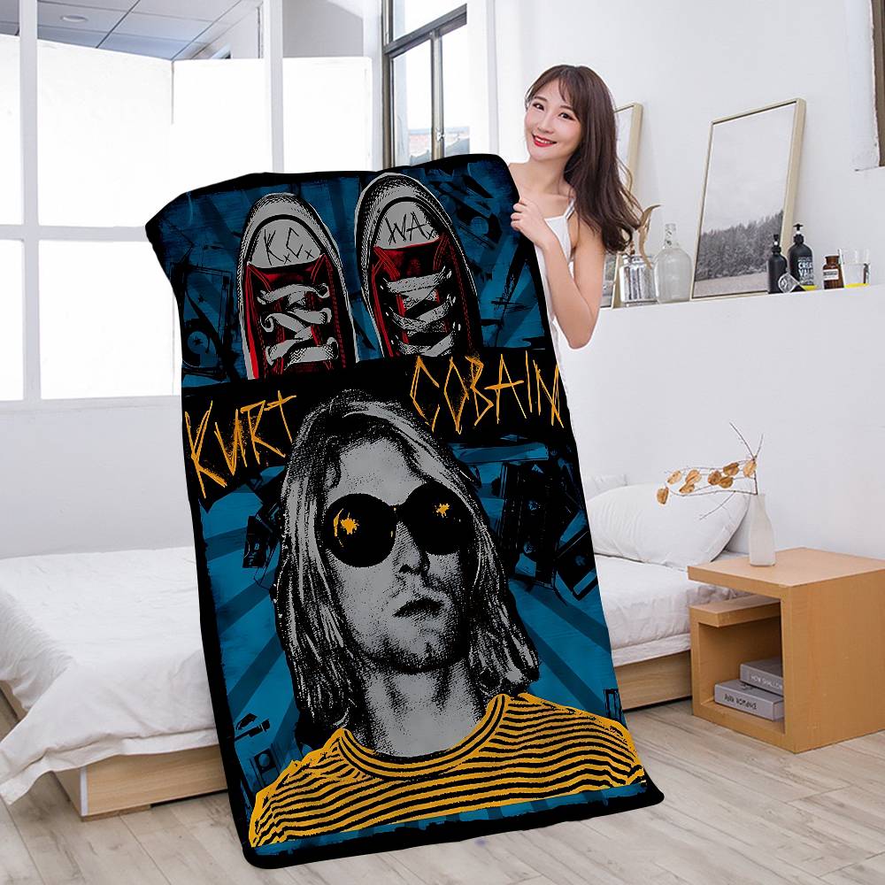 Heet N-Nirvana-K-Kurt Cobain Strandlaken Cartoon Schattig Zomer Kinderen Groot Bad Zwembad Strandlaken Microvezel Absorberend Voor Reizen Polyester 50x100cm