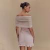 New women's sexy off-the-shoulder dress, European and American sexy tube top slim ruffle hip skirt