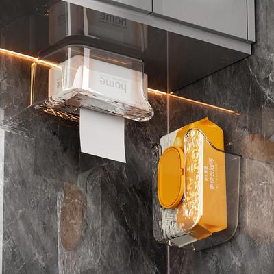 Wall-Mounted Wet Wipes Box Tissue Box Punch-Free Face Towel Storage Box Toilet Wet Wipe Holder Napkin Paper Case Bathroom Acc