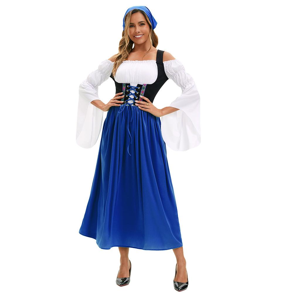 Halloween nowa dorosła średniowieczna służąca Monachium Oktoberfest sukienka ubrania na występ rodzic-dziecko