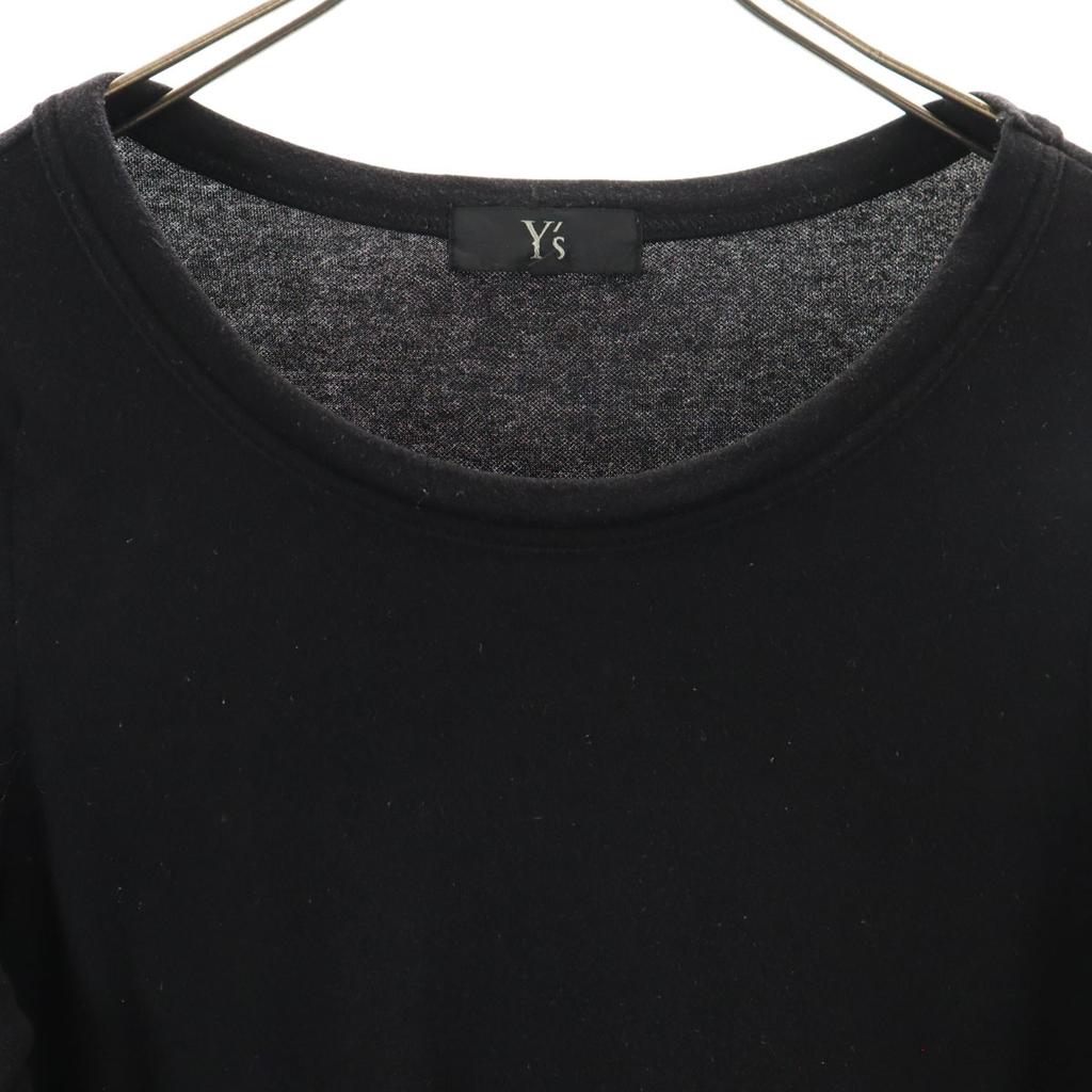 Y's Made In Japan Short Sleeve Long Cut 2 Black Youji Yamamoto Women Used