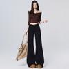 American Spice Girl low-rise flared pants slim-fitting and thin and drape floor-mopping versatile jeans for women in autumn and winter