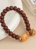 Wooden Cat Bell Bracelet Handmade New Oriental Fashion Trend Jewelry Womens