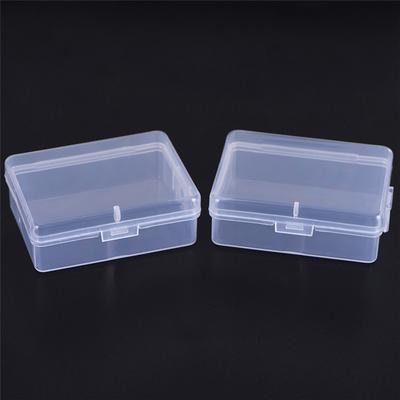 2Pcs Small Transparent Plastic Storage Box Clear Square Multipurpose Display Box