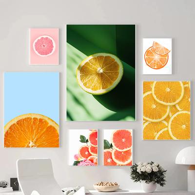Interessante Frutas Fatiadas Como Laranjas Limões E Toranjas Arte Cartaz Tela Impressa Mural Sala Quarto Decoração de Casa