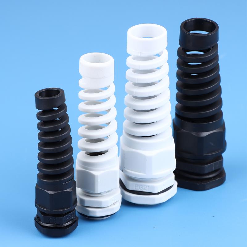 5Pcs Waterproof Cable Gland Pg7 Plastic Anti-Bending Joint M12 Nylon Pa66 Torsion-Proof Glands Pg7/9/11/13.5/16/19/21 Connector