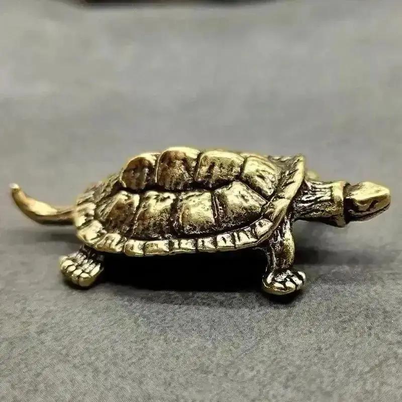 Vintage Brass Crocodiles Turtle Ornaments Home Turtle Keychain Pendants Tea Pet Ornaments Turtle Handicraft Figurines Wholesale
