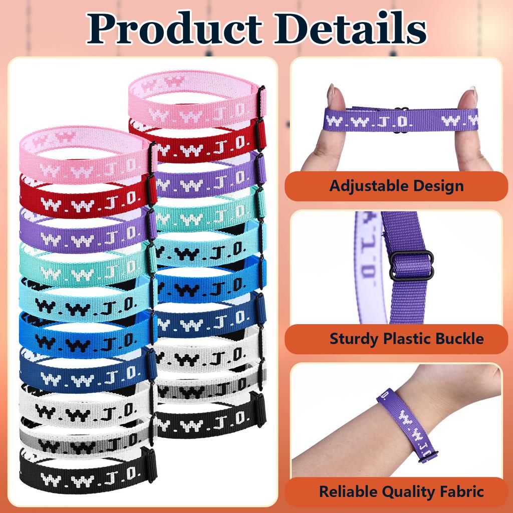 60Pcs Webbing Bracelets What Would Jesus Do Bracelets-S Christian Gifts Wwjd Bracelet Jesus You Christian Bracelets-S Bulk Adjus