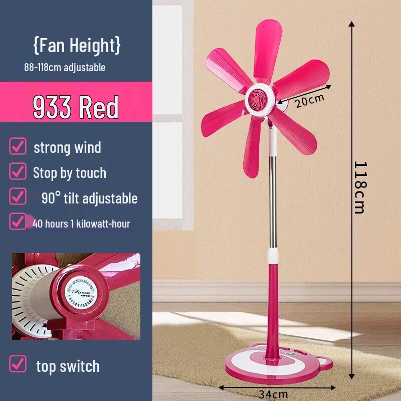 Compact Silent Cartoon Floor Fan for Dorms & Offices