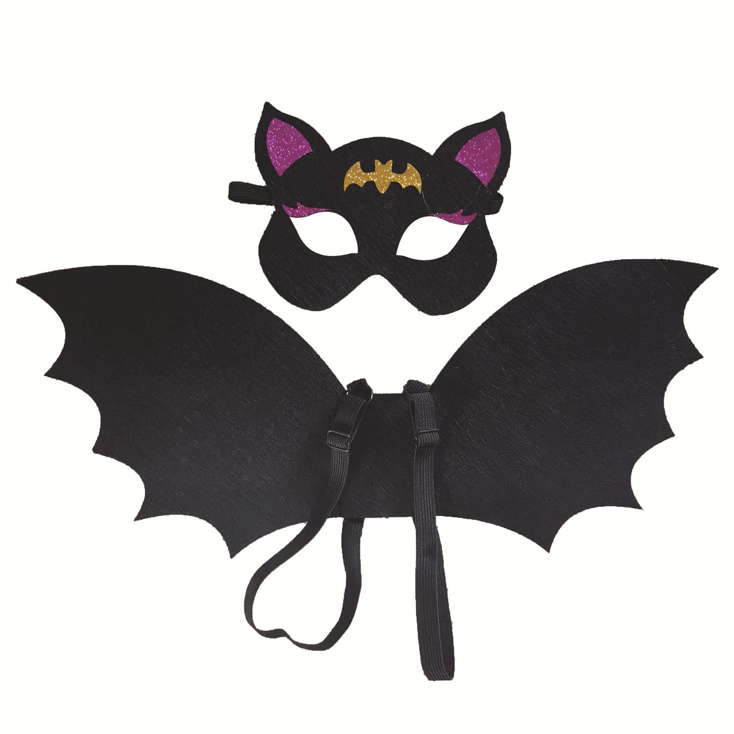 

Halloween Batwing Trick Or Treat Bat Costume For Kids & Teens Halloween Party Decorative Batwing With Face Cover Pretend Play (As shown-32834)-