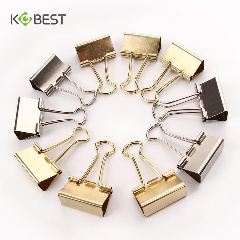 

Kangbai Gold Swallowtail Clip Set: Large and Small Paper & File Clips for Office Use Silver 19mm (40 pcs/tube)