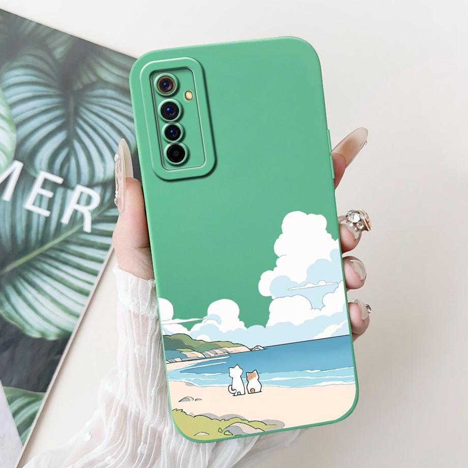 Coole Zachte Siliconen Hoesje Voor Realme 6 Pro / Realme6 Telefoonhoesje Vloeibare Siliconen Cover Voor RMX2001 RMX2061 RMX2063 Konijn Panda