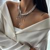 Creative Multilayer Clavicle Chain Wed Bridal Neck Vintage Love Heart Corss Tassel Pendant Choker Necklace Women Jewelry Gifts