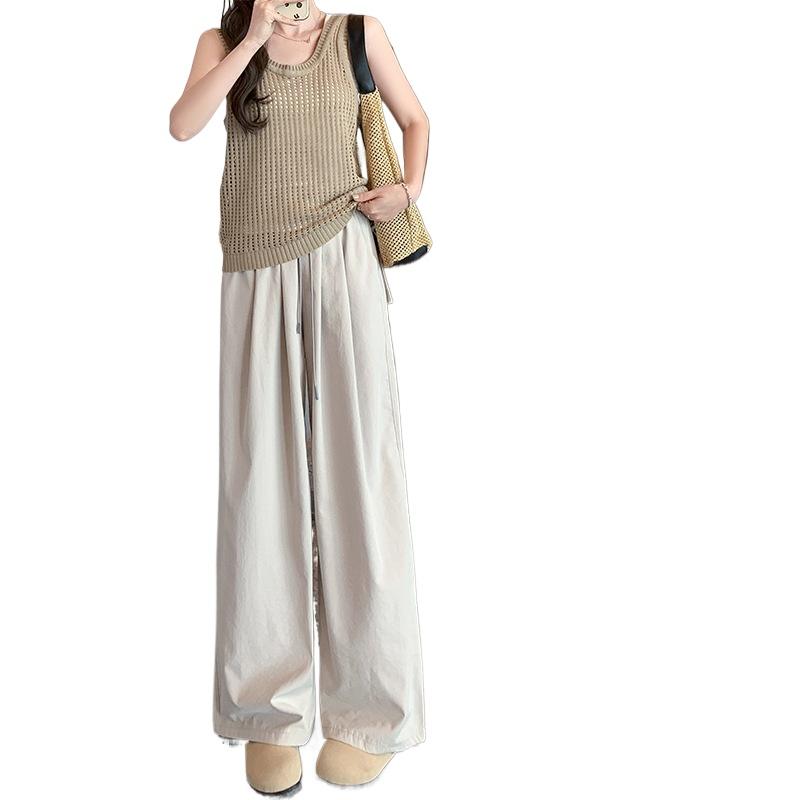 Новые свободные прямые повседневные брюки с высокой талией Drape S