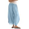 Women's Wide Leg Pants - Pull- Elastic Waist with Lace Trim Hem, Loose Fit for Casual Daily Wear, Work, or Weekend Outings