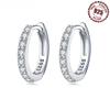 925  Silver Shining Zircon Earrings for Women Vintage Simple Round Circle Hoop Earrings Designer Party Jewelry Gifts