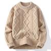 Autumn and winter new casual crew neck sweater base knitted sweater large size loose sweater