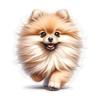 Pack of 2 12x13cm Cute Pomeranian Pattern Stickers - Waterproof