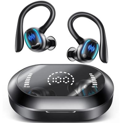 Sports Bluetooth 5.4 Earphones,True Wireless Headphones with Mic Touch Control,Noise Reduction Earhooks Waterproof TWS Earbuds