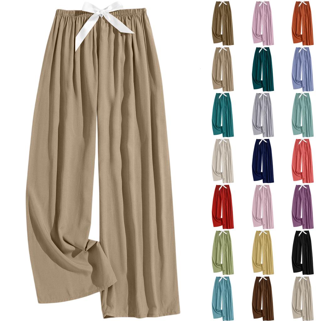 Women's Casual Fashion Sleep Pants Loungewear Pants Wearable As Outerwear High-Waisted Pants