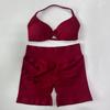JYL 2023 Sports High Waist Tight Hip Lifting Shorts Ribbed Set