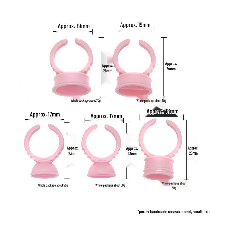 Eyelash and Tattoo Pigment Ring Cups, Large & Small Sizes, 100 Pcs/bag