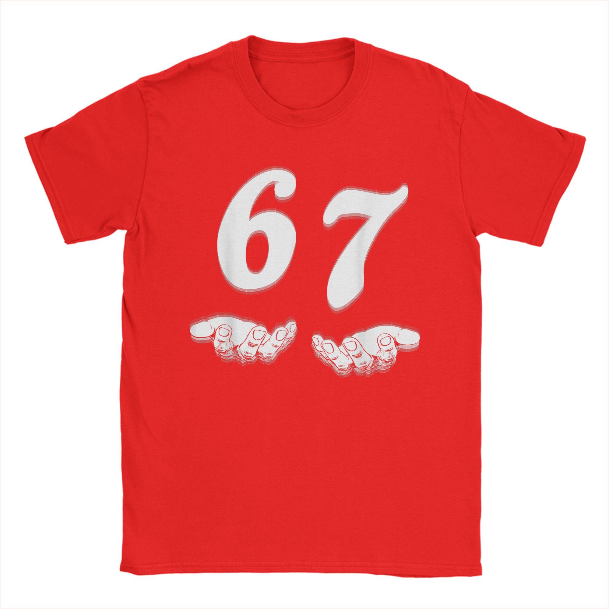 

Men T-Shirt Six Seven 6 7 Meme Funny Hands Funny Cotton Tees Short Sleeve Gen-Alpha Slang T Shirts Round Collar merch Classic S