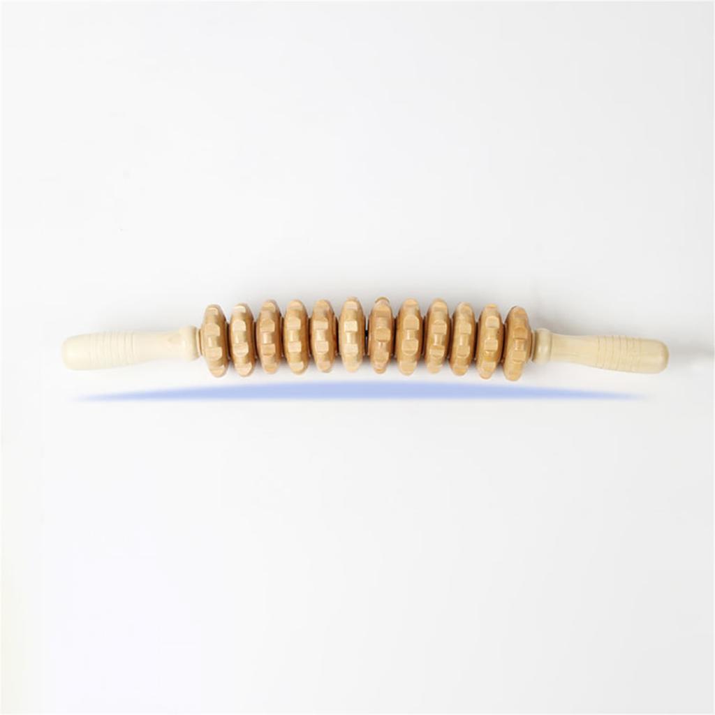 12 Roller Massage Tool Wood Therapy Body Massage Anti Cellulite Roller Stick