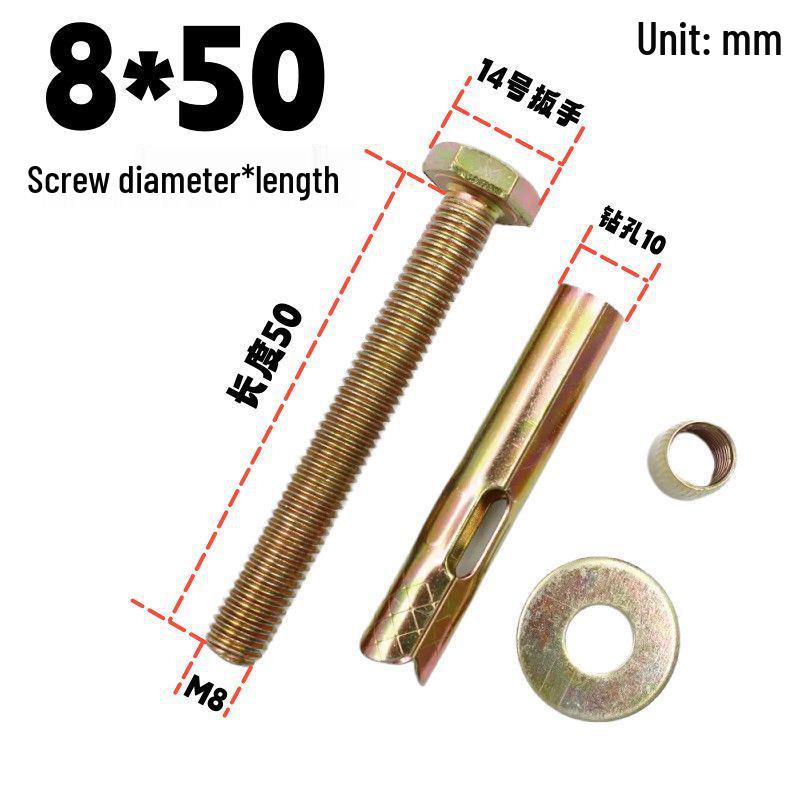 Hex Bolt Floor Expansion Screw for Clothing Rack and Security Door Railings