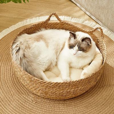 Rattan Cat Bed Four Seasons Universal Hand-Woven Dog Bed Cat Scratching Board Home Cat Mat Cat Bed Cat Bed