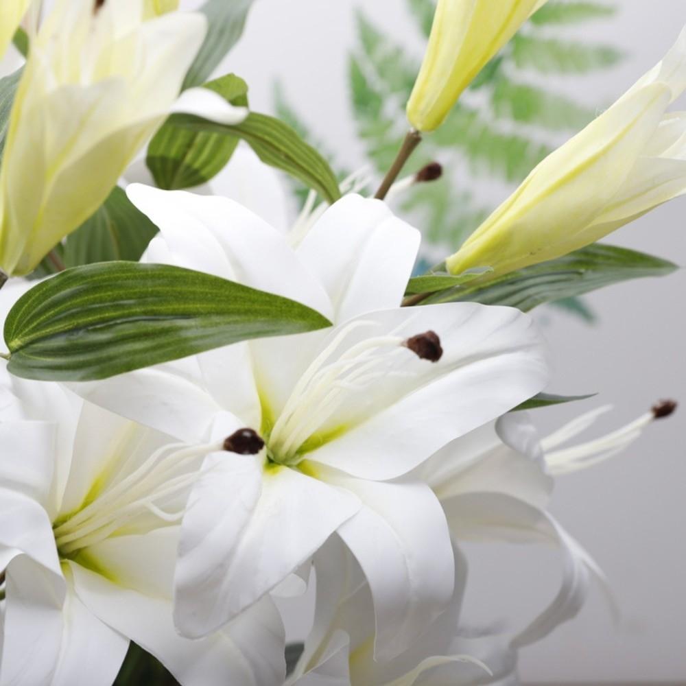 Echte Berührung Simulation Lilium Brownii Blume 5 Köpfe Künstliche Blumen Outdoor Gartendekoration
