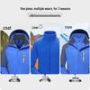 Men’s and Women’s 3-in-1 Detachable Waterproof Windbreaker – Trendy Autumn/Winter Thick Jacket