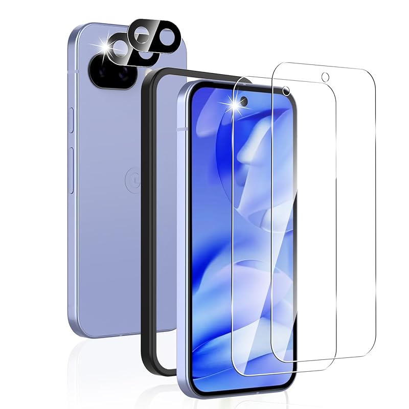 

ohyes Google Pixel 9a glass film 2 pieces + camera film [Set of 4] Google film tempered glass Fingerprint authentication compatible Full protection
