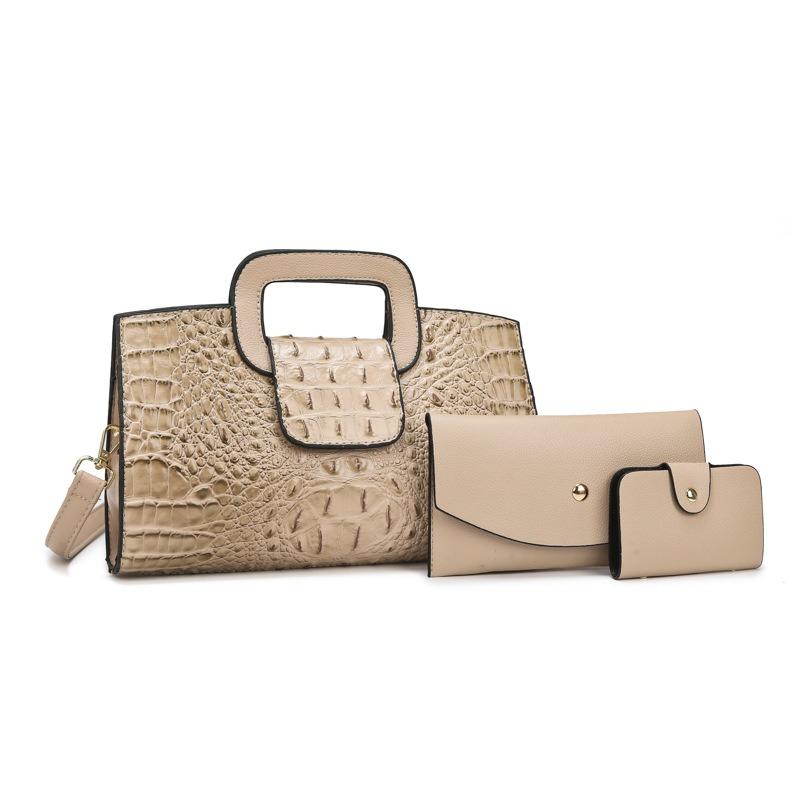 Multi-piece Women's Bag New Crocodile Pattern Fashion Embossed Oblique Span Shoulder Portable Mother and Child Bag