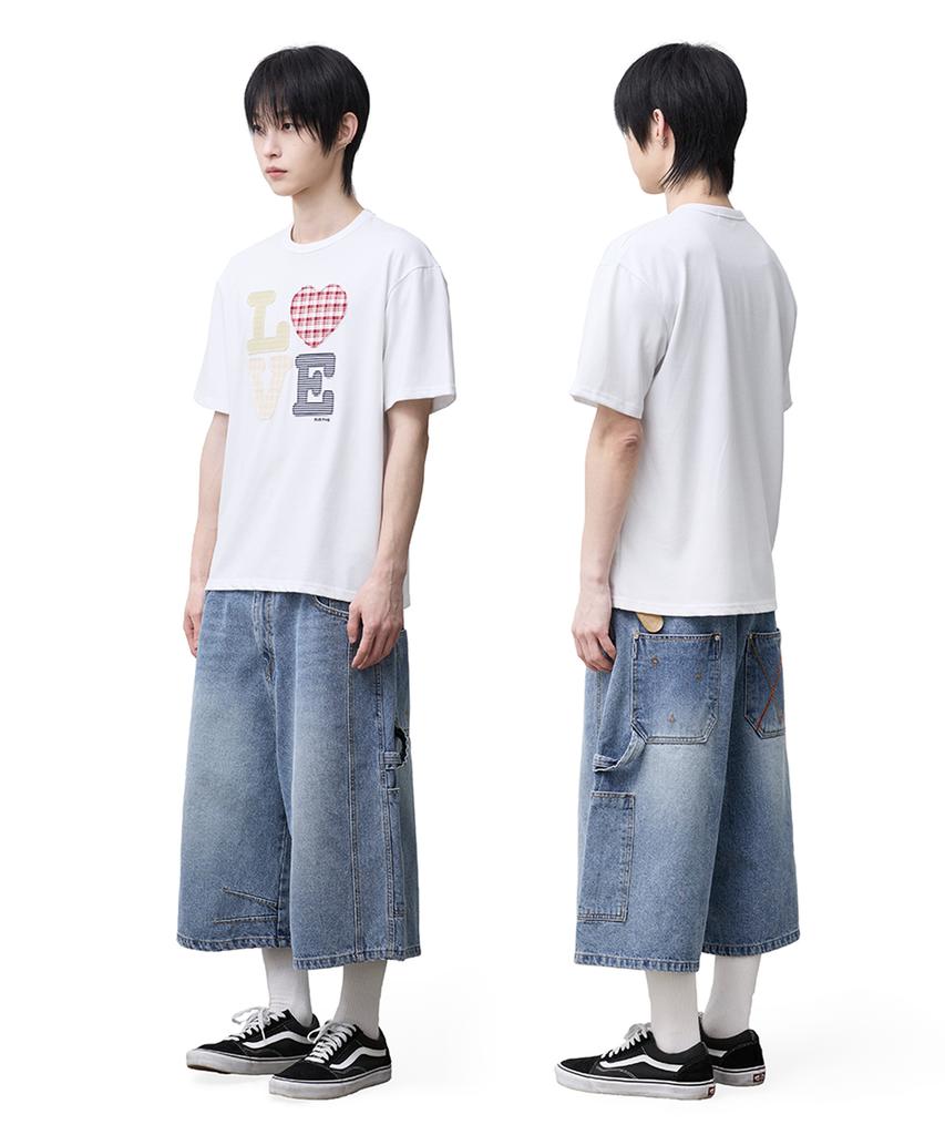 Mimdeowodeulobeu Argyle Bermuda Denim Pants