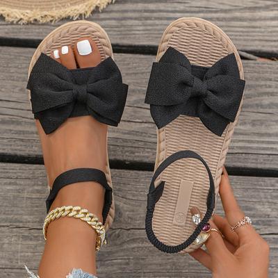 Women Sandals   Summer Lightweight Sandals  Beach Casual Slippers Outdoor Bow Tie Flat Shoes Home Slides Women