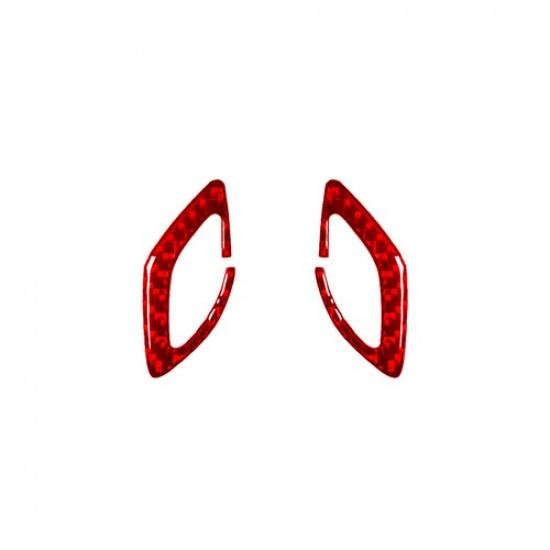For Chevrolet Camaro 2016-22 Red Carbon Fiber Interior Door Lock P Cover Trim