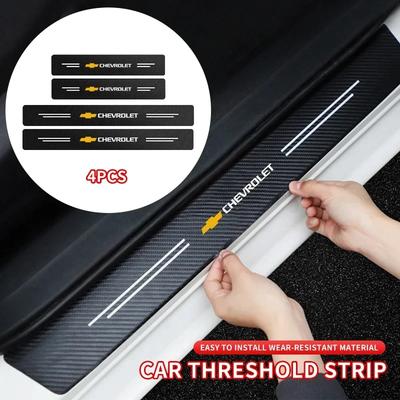 4 szt./zestaw Folia Anty-Zarysowaniowa na Progi Samochodu z Włókna Węglowego Dla Cruze Colorado Spark Captiva Malibu Trax Aveo Stylizacja Samochodu