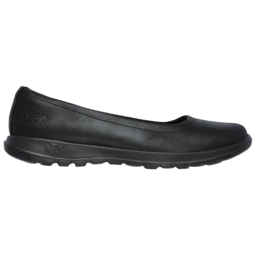 Skechers Go Walk Lite Gem Comfortable Lightweight Casual Shoes Women Shoes Black 15395-BBK