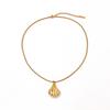Ying Tai Women's 18K Gold Stainless Steel Necklace with Shell Imitation Pearl, Clavicle Chain, High Polish, Non-Fading.